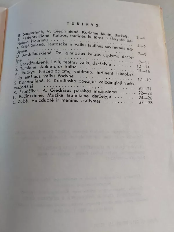 Lietuvių kalba ir literatūra vaikų darželyje - Autorių Kolektyvas, knyga 3