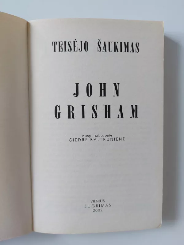 Teisėjo šaukimas - John Grisham, knyga