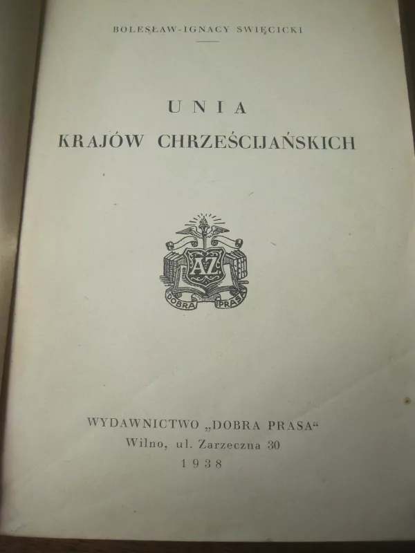 Unia krajow chrzescijanskich - B. I. Święcicki, knyga 5