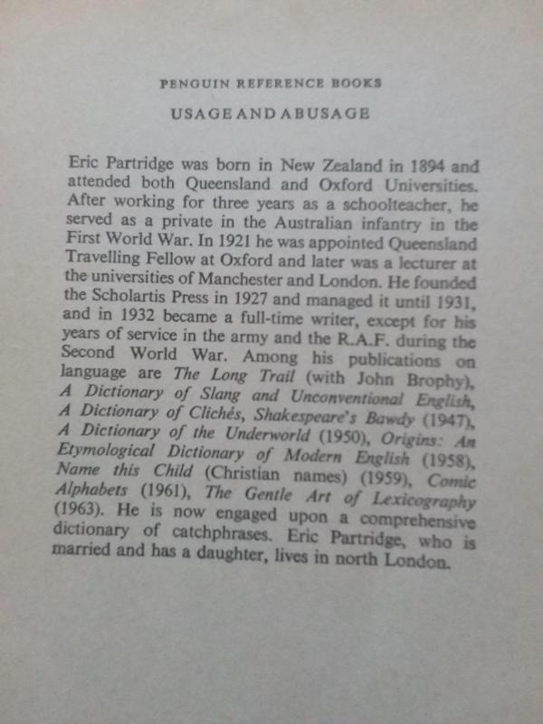 Usage and Abusage - Eric Partridge, knyga 3