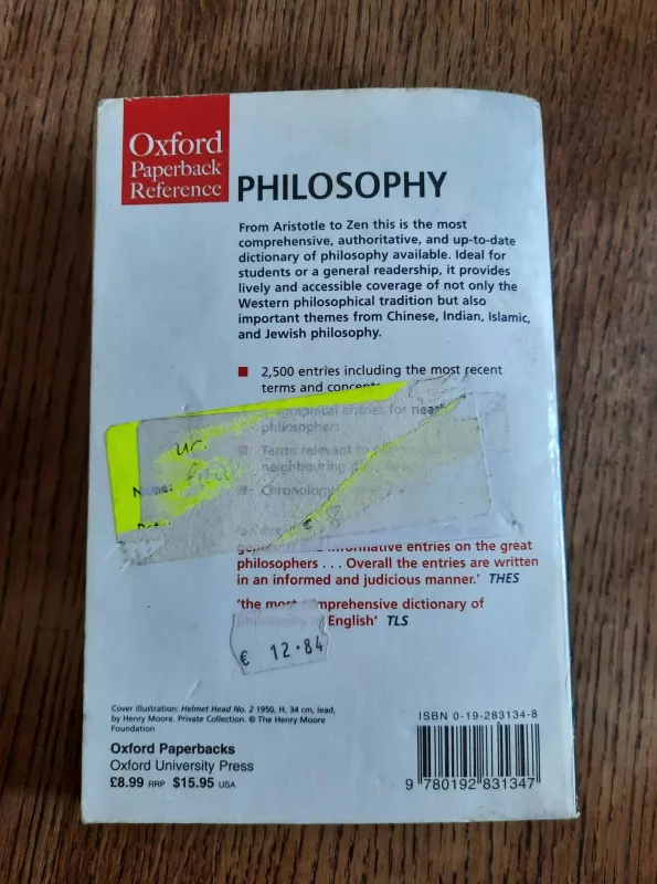 The Oxford Dictionary of Philosophy - Simon Blackburn, knyga 4