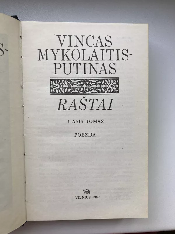 Raštai (1 tomas) - Vincas Mykolaitis-Putinas, knyga 2
