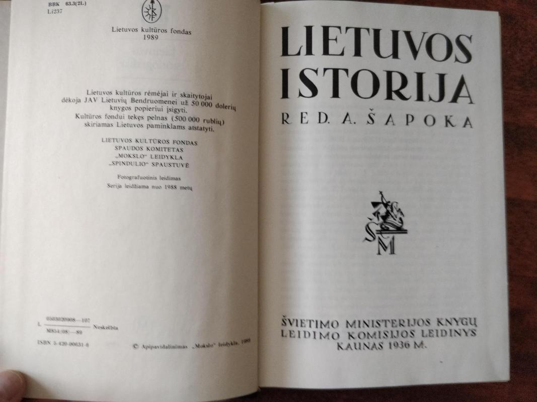 Lietuvos istoriografija. Lietuvos istorija - Adolfas Šapoka, knyga 3