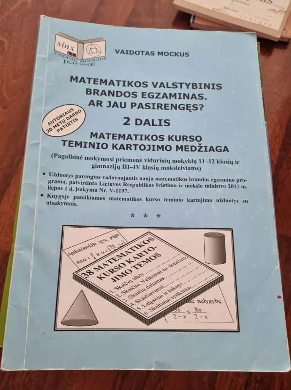 Pasirengimo matematikos valstybiniam brandos egzaminui medžiaga - V. Mosckus A. Jocaitė, knyga