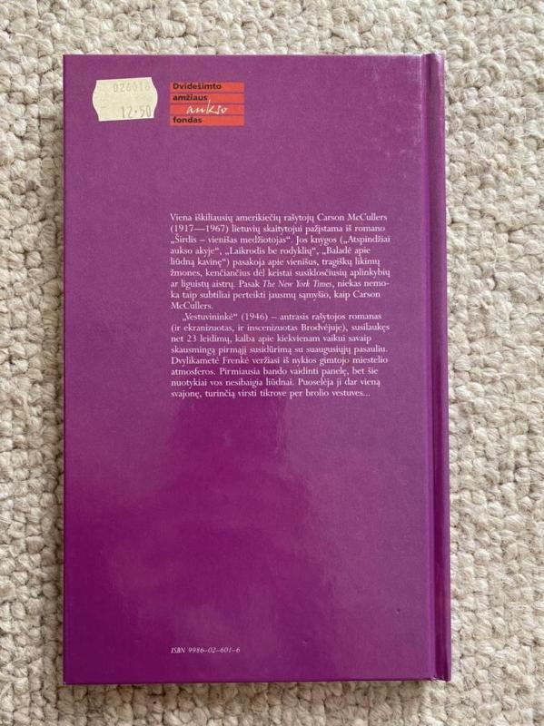 Vestuvininkė - Carson McCullers, knyga 3