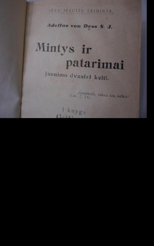 Mintys ir patarimai jaunimo dvasiai kelti - Adolf Von Doss, knyga 2