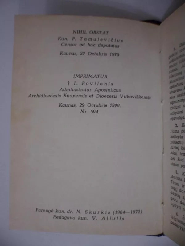 Katekizmas - P. Tamulevičius, knyga