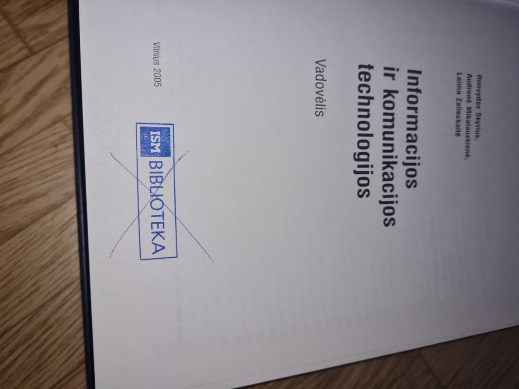 Informacijos ir komunikacijos technologijos - R. Skyrius, knyga 5
