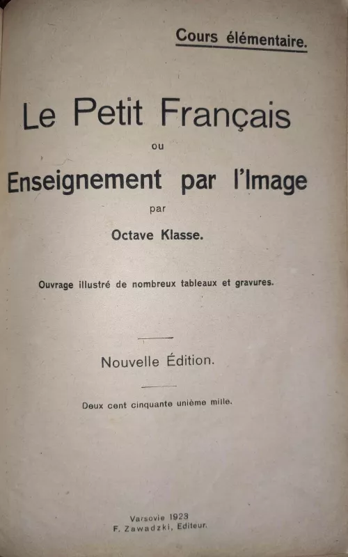 Le petit français ou Enseignement par l'image - Octave Klasse, knyga 2