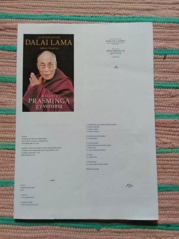 Kelias į prasmingą gyvenimą - Lama Dalai, knyga 2