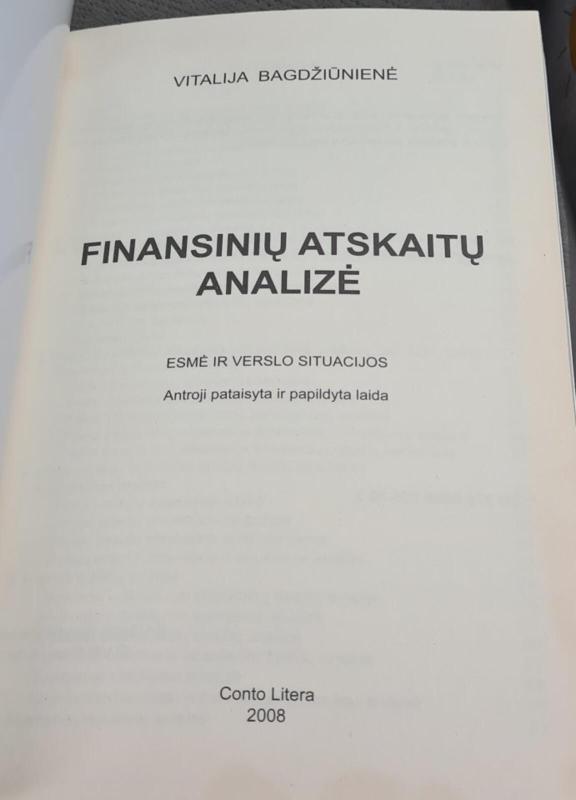Finansinių ataskaitų analizė - Vitalija Bagdžiūnienė, knyga 3
