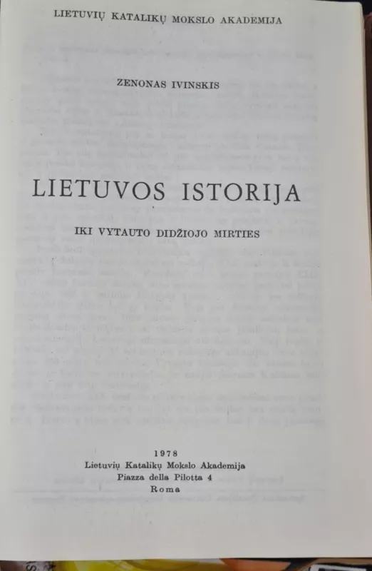 Lietuvos istorija iki Vytauto Didžiojo mirties - Zenonas Ivinskis, knyga 2