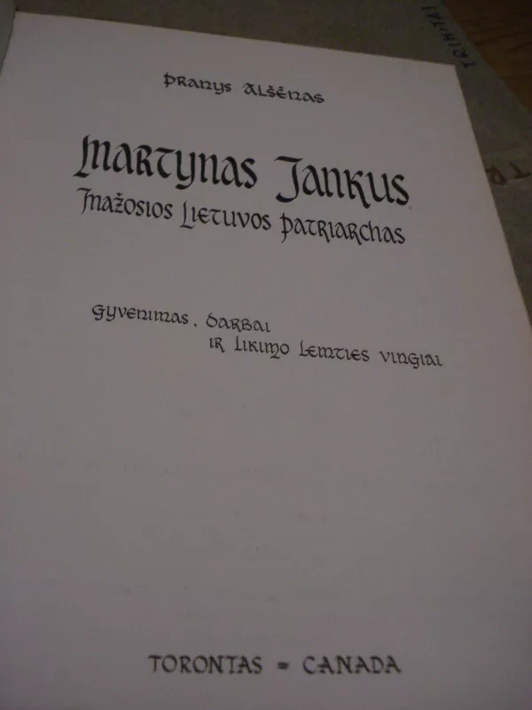 Martynas Jankus - Pranys Alšėnas, knyga
