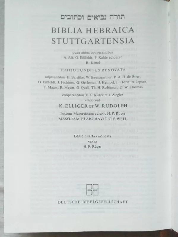 Biblia Hebraica Stuttgartensia. Štutgarto hebrajiška Biblija - Autorių Kolektyvas, knyga 4
