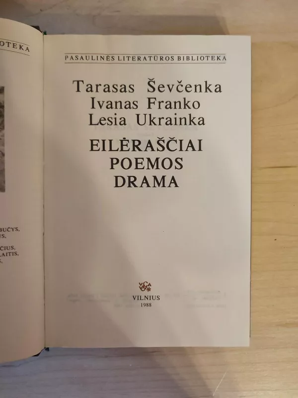 Eilėraščiai. Poemos. Dramos - T. Ševčenka, I.  Franko, L.  Ukrainka, knyga