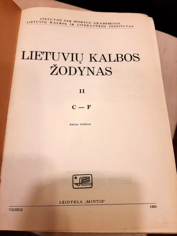 LIETUVIŲ KALBOS ŽODYNAS (II TOMAS) - Autorių Kolektyvas, knyga 5