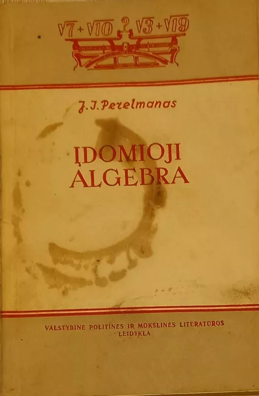 įdomioji algebra - J.I. Perelmanas, knyga