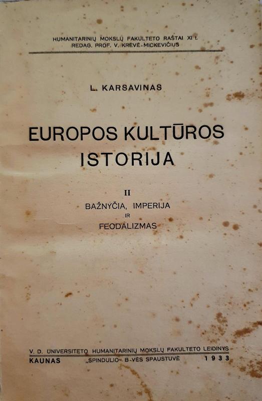 Europos kultūros istorija (II tomas) - L. Karsavinas, knyga 2