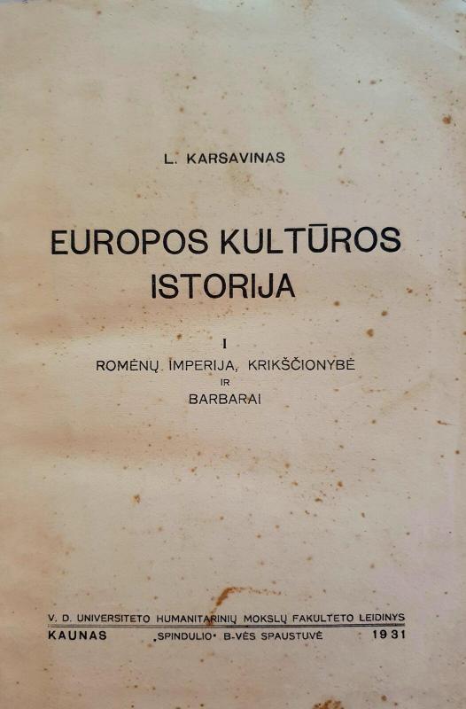 Europos kultūros istorija (I tomas) - L. Karsavinas, knyga 2