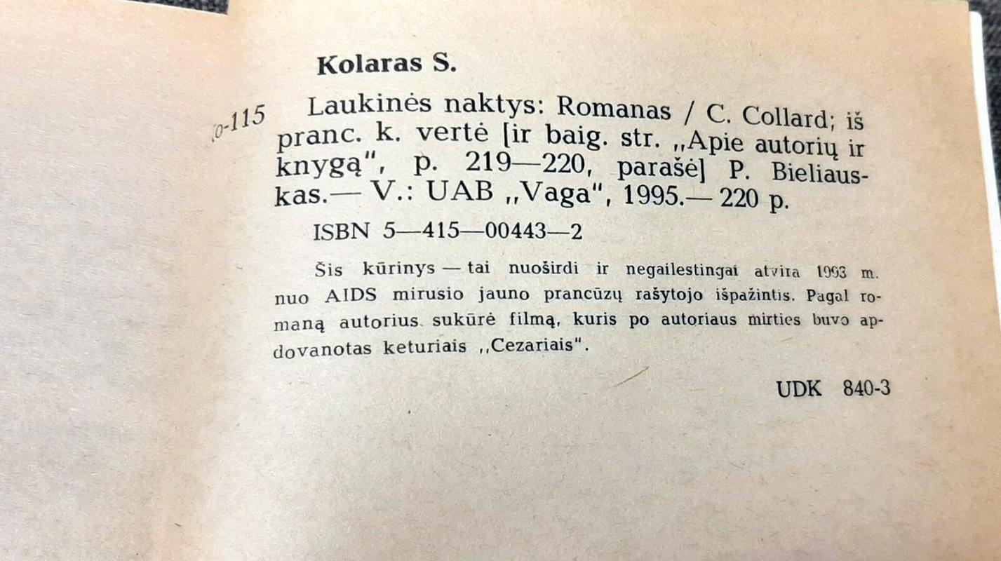 Laukinės naktys - Cyril Collard, knyga 3