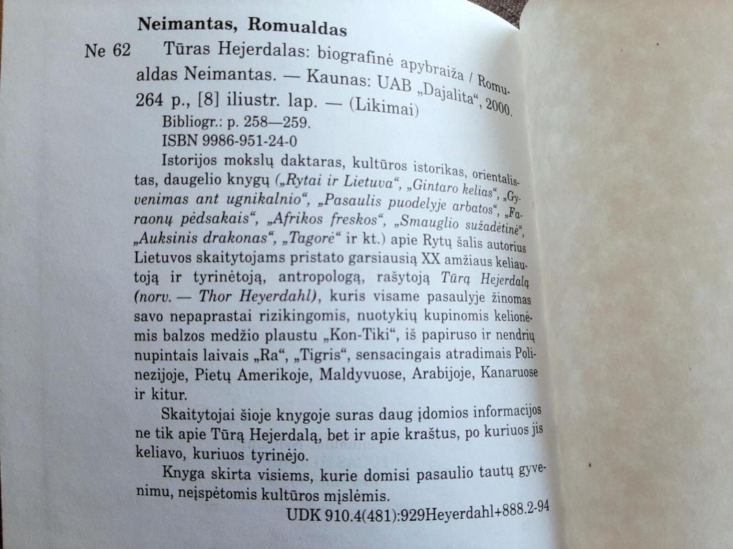 Tūras Hejerdalas - Romualdas Neimantas, knyga 3