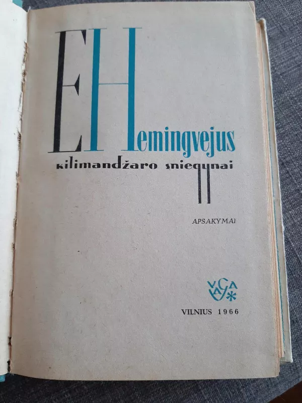 Kilimandžaro sniegynai - Ernestas Hemingvėjus, knyga 3