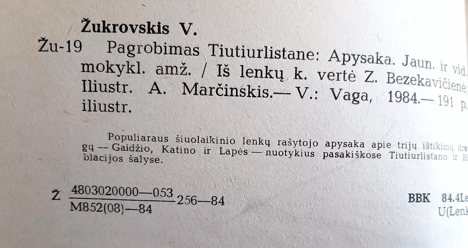 Pagrobimas Tiutiurlistane - Voicechas Žukrovskis, knyga 3