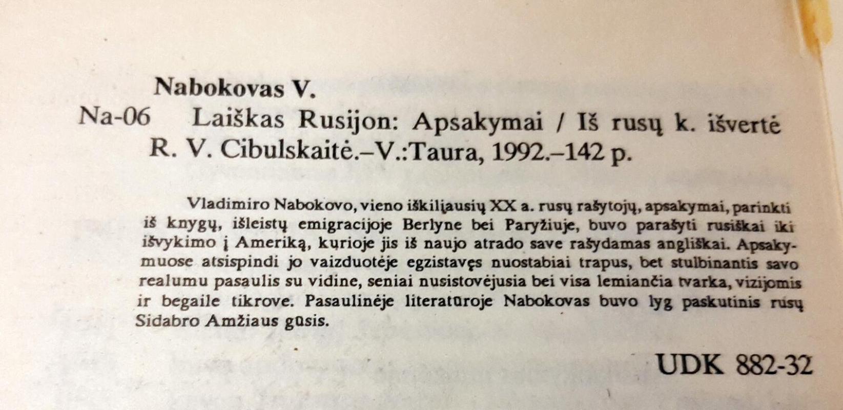 Laiškas Rusijon - Vladimiras Nabokovas, knyga 3