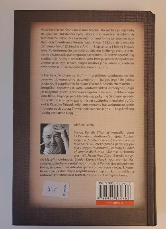 Šindlerio sąrašas - Thomas Keneally, knyga