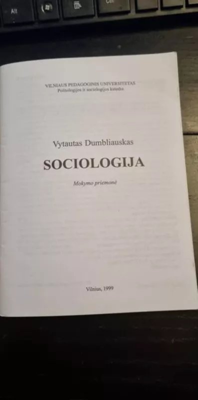 SOCIOLOGIJA - VYTAUTAS DUMBLIAUSKAS, knyga