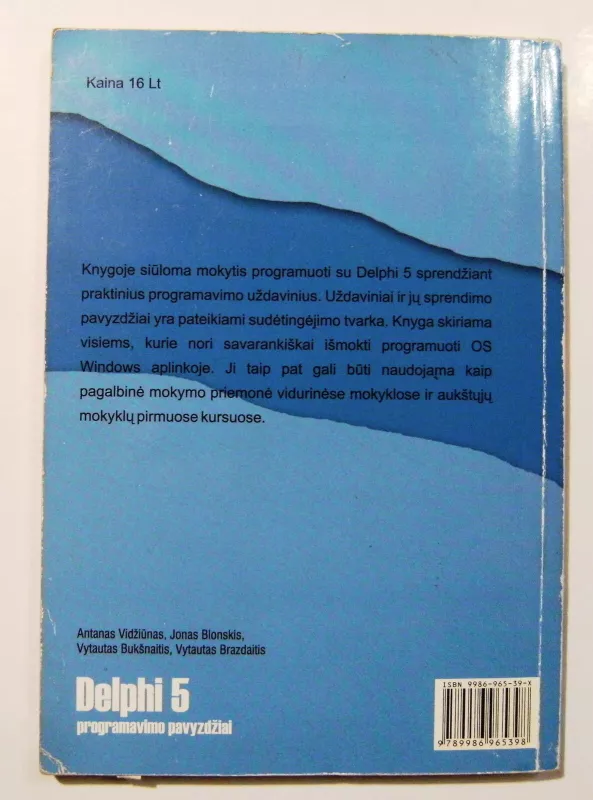 Delphi 5 programavimo pavyzdžiai - Antanas Vildžiūnas, knyga 3