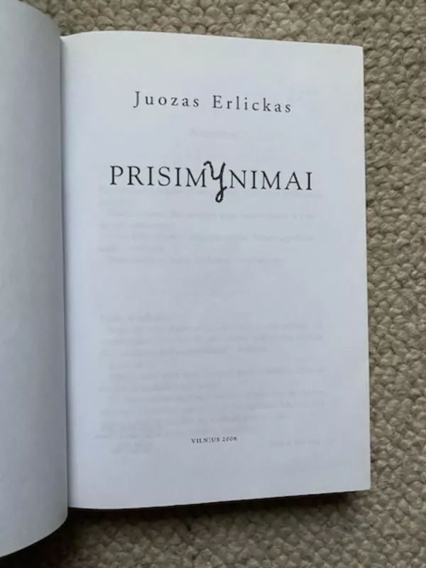 Prisimynimai - Juozas Erlickas, knyga 3