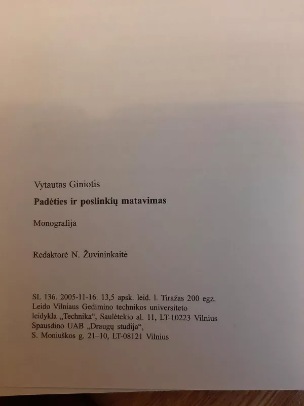 Padėties ir poslinkių matavimas - Vytautas GINIOTIS, knyga 3