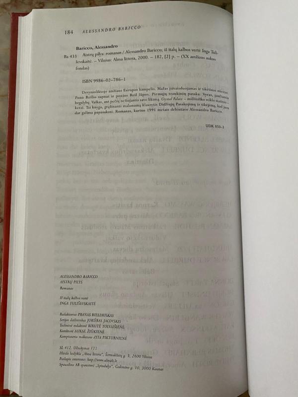 Aistrų pilys - Alessandro Baricco, knyga 5