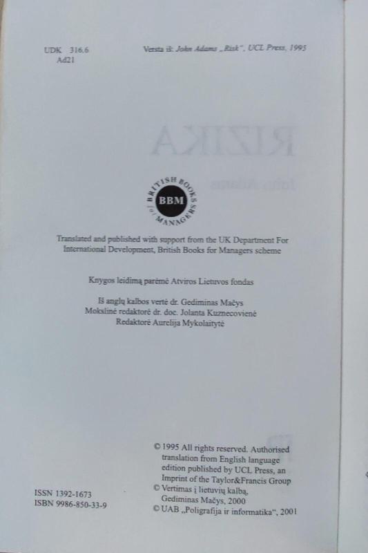 Rizika - John Adams, knyga 3