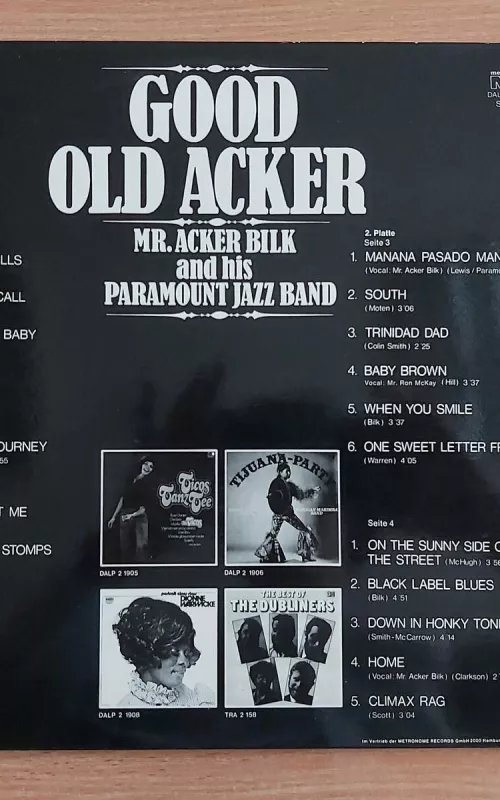 Good old Acker - Acker Bilk And His Paramount Jazz Band, plokštelė 2