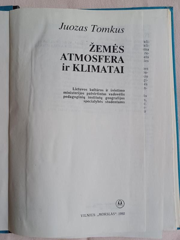 Žemės atmosfera ir klimatai - Juozas Tomkus, knyga 2