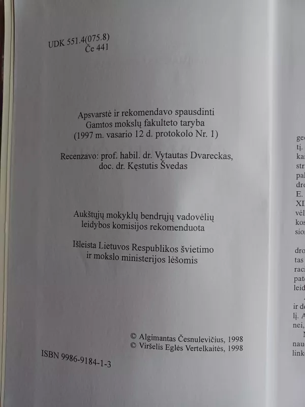 Geomorfologija - Česnulevičius Algimantas, knyga 2