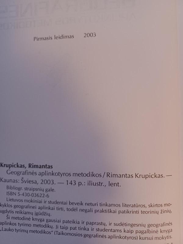 Geografinės aplinkotyros metodikos - Rimantas Krupickas, knyga 2