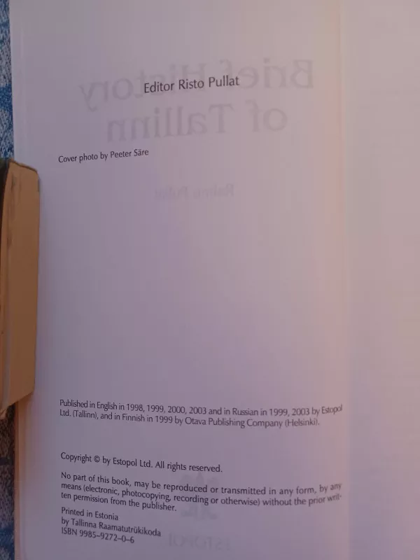 Brief History of Tallinn - Raimo Pullat, knyga 2