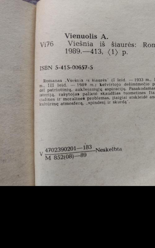 Viešnia iš šiaurės - Antanas Vienuolis, knyga 2