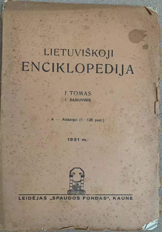 Lietuviškoji enciklopedija I tomas I sąsiuvinis - Vaclovas Biržiška, knyga 3