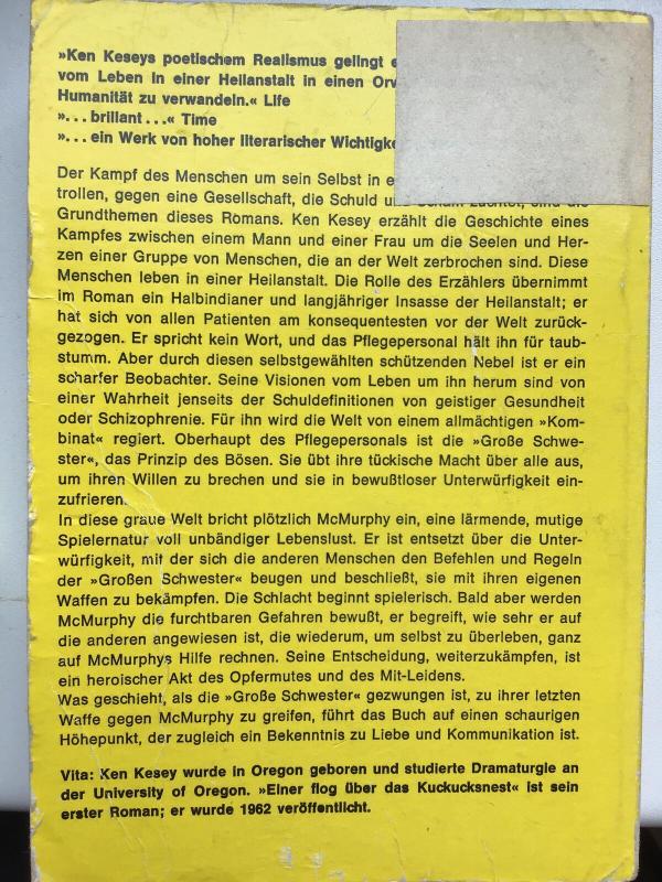 Einer flog über das Kuckucksnest - Ken Kesey, knyga 2