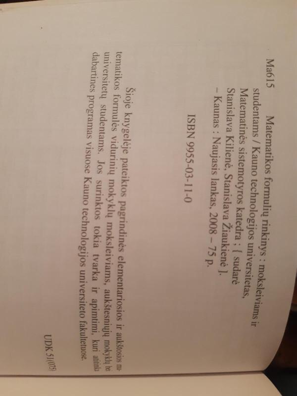 Matematikos formulės - Autorių Kolektyvas, knyga