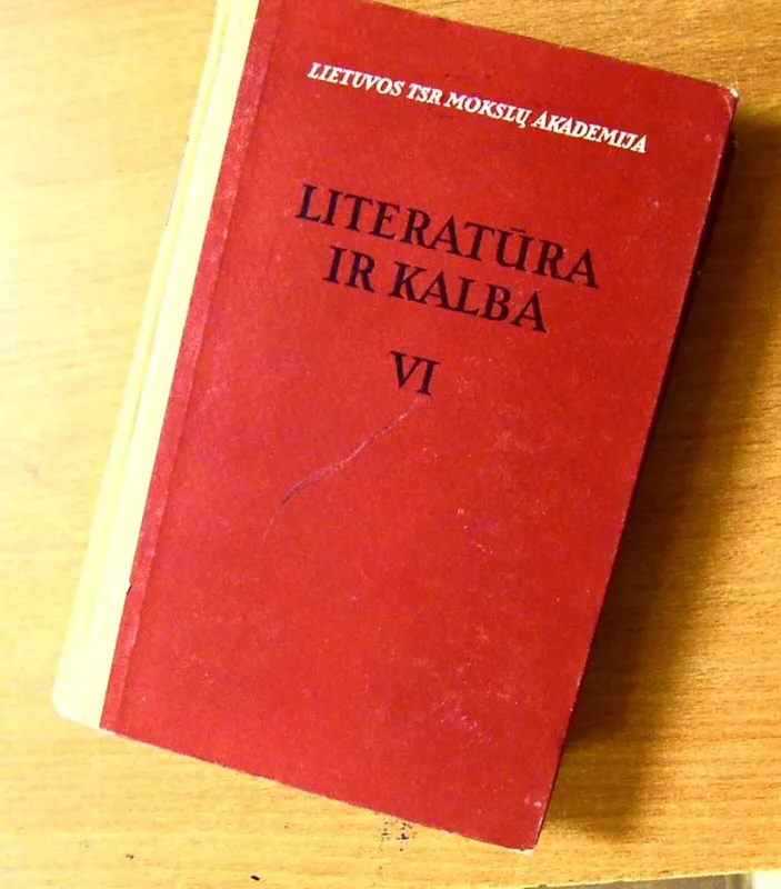 Literatūra ir kalba (VI tomas) - Autorių Kolektyvas, knyga