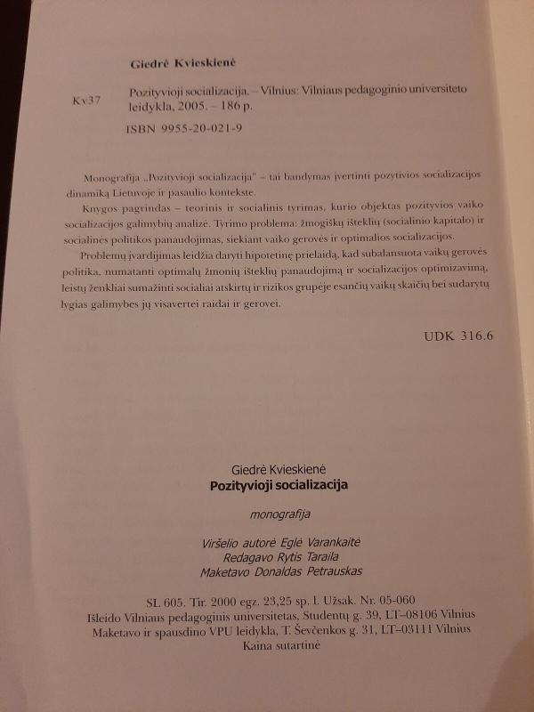 Pozityvioji socializacija - Giedrė Kvieskienė, knyga 3