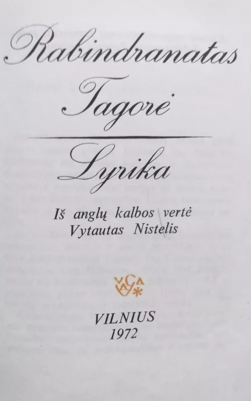 Lyrika - Rabindranatas Tagorė, knyga 2