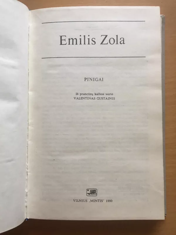 Pinigai - Emilis Zola, knyga 3