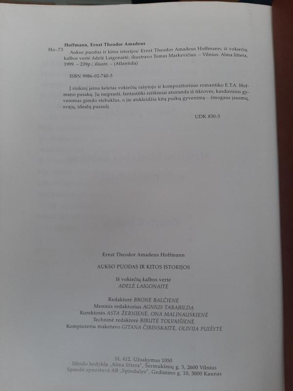 Aukso puodas ir kitos istorijos - Ernst Theodor Amadeus Hoffmann, knyga 5