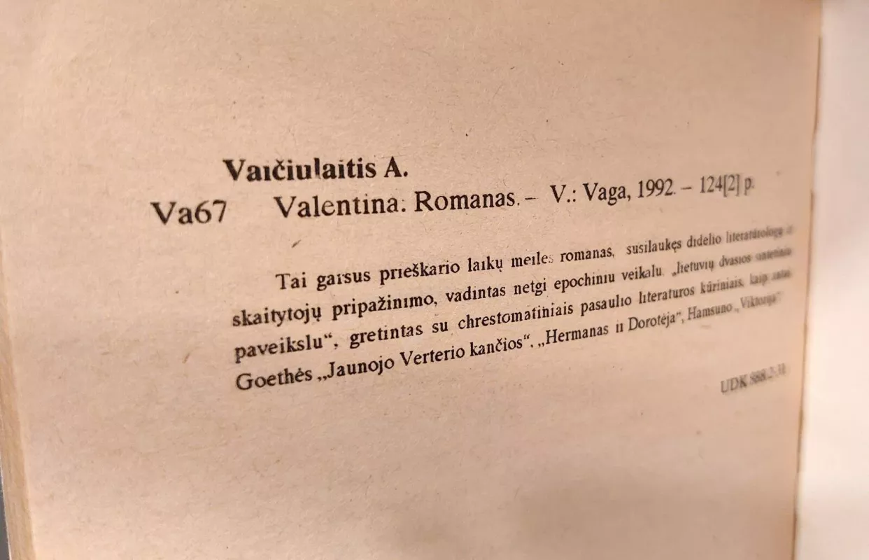 Valentina - Antanas Vaičiulaitis, knyga 3